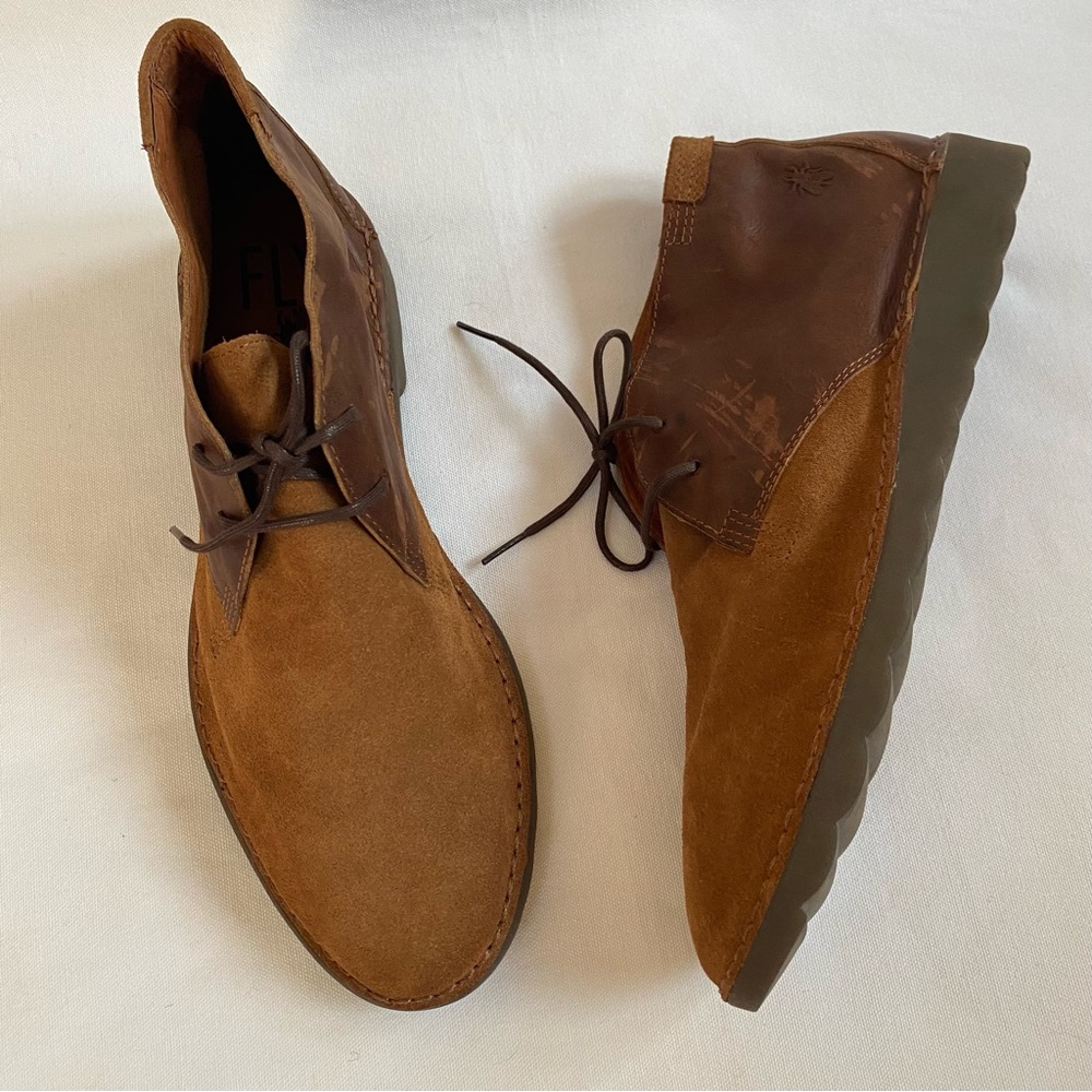 Fly London Mens Ankle Suede Leather Boots Size 42 New